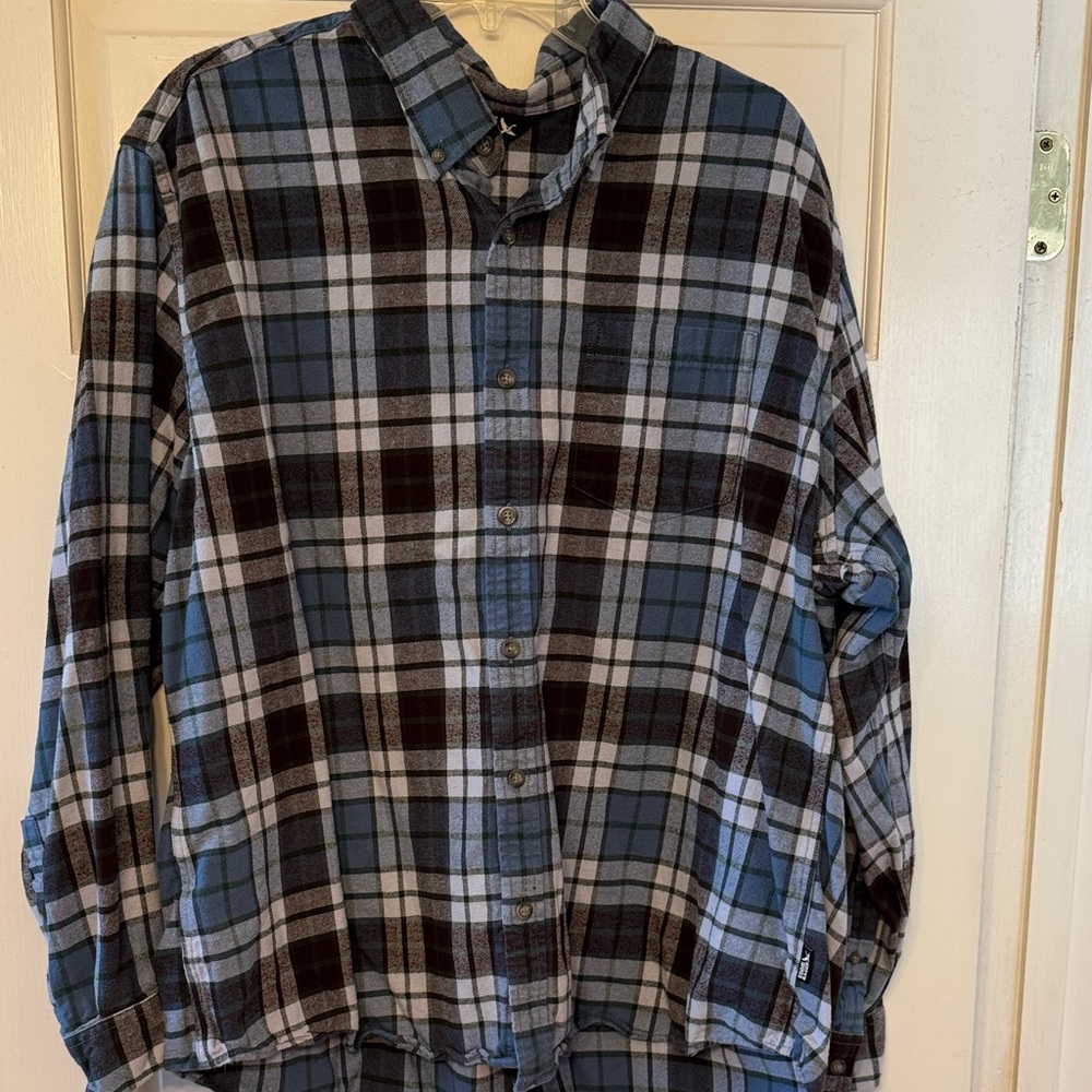 Eddie Bauer Blue and Black Flannel Shirt